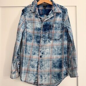 Art Class Blue and Tan Plaid kid’s Shirt
